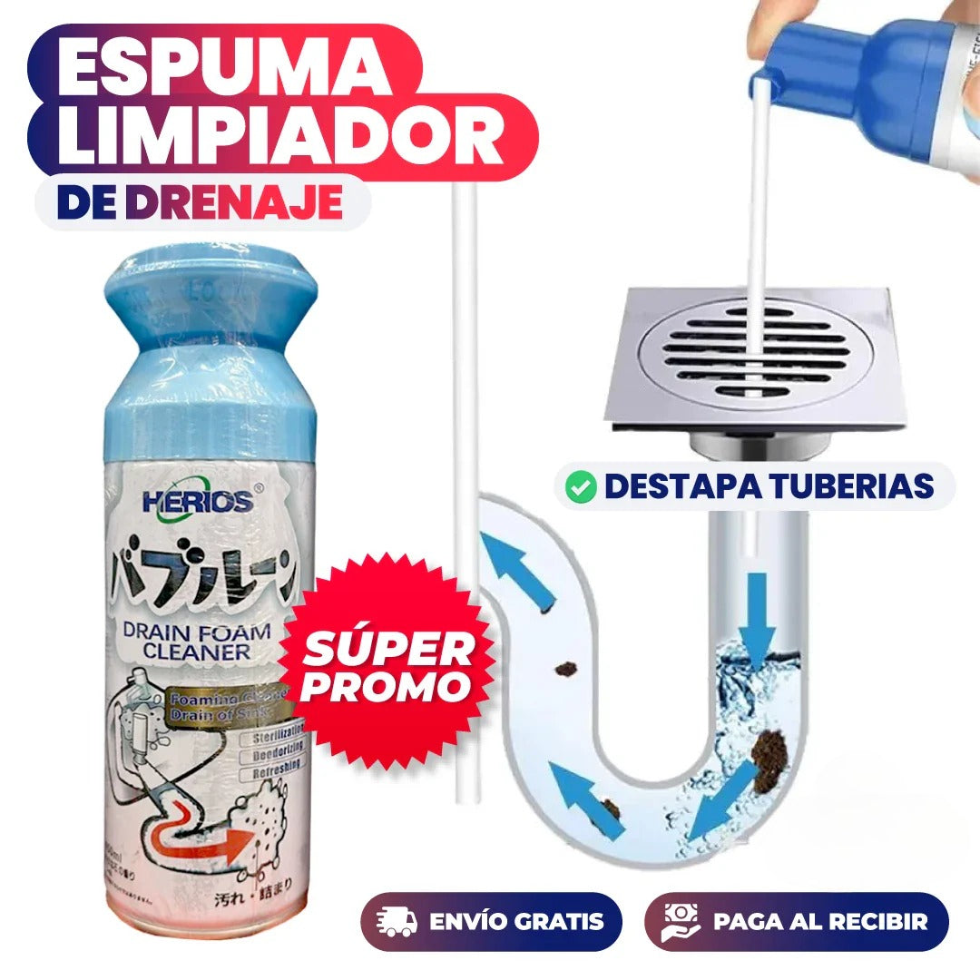 ESPUMA LIMPIADOR DE DRENAJE - DESTAPA TUBERIAS