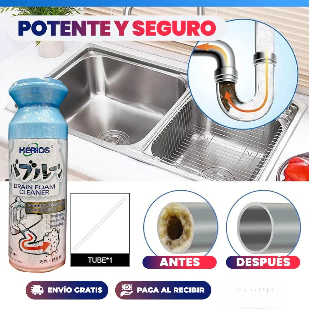ESPUMA LIMPIADOR DE DRENAJE - DESTAPA TUBERIAS
