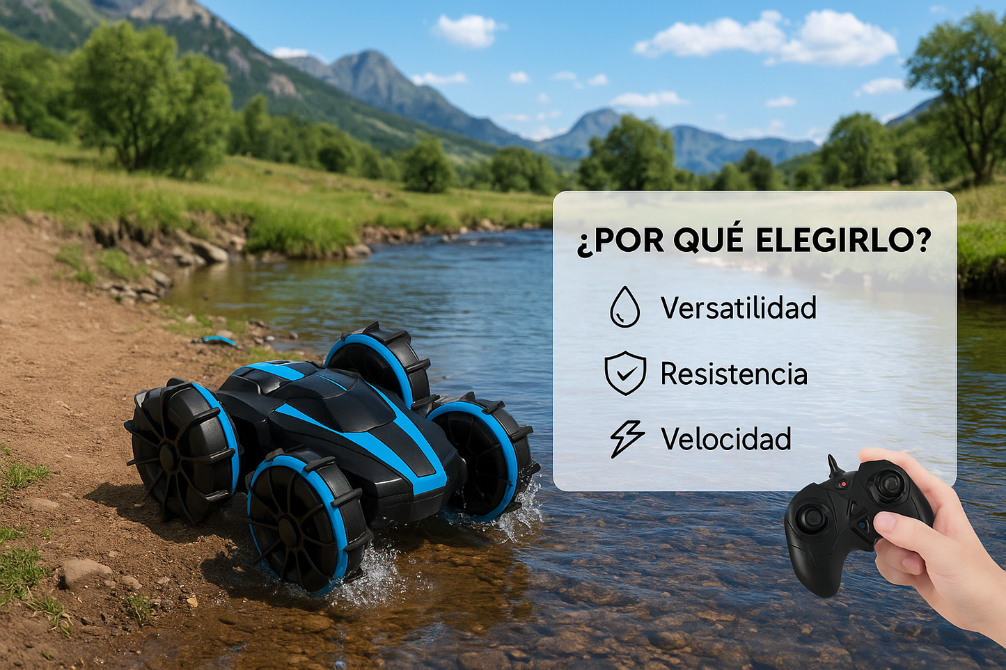 Coche RC Anfibio Resistente al Agua💦🚗