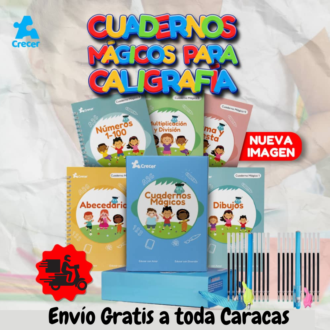 Set de 4 Libros de Caligrafía con Tinta Mágica Reutilizable