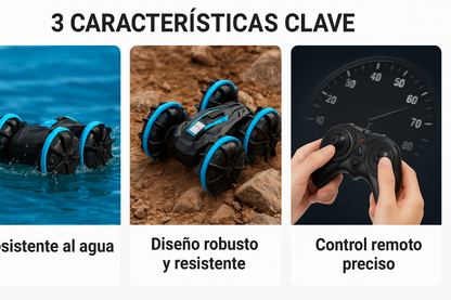 Coche RC Anfibio Resistente al Agua💦🚗