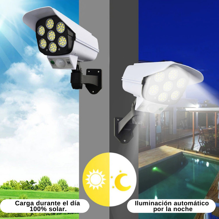 Foco Led solar - Lampara con forma de Cámara con control remoto