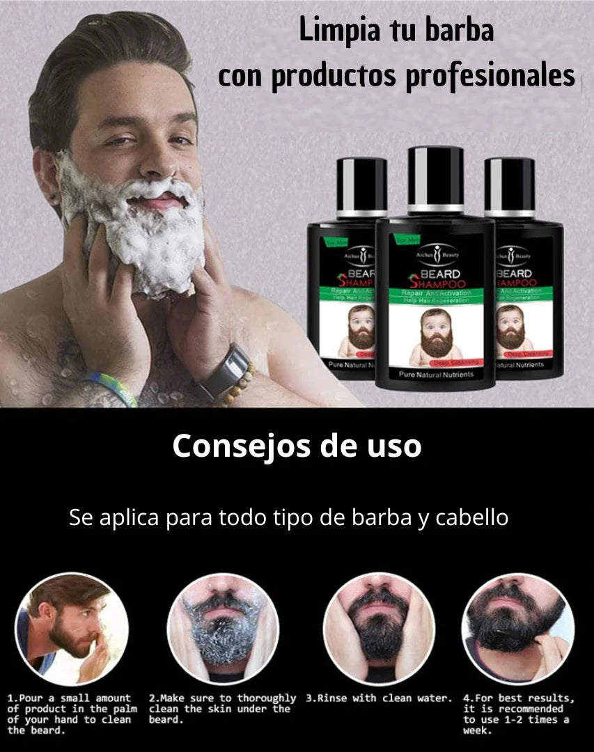 Shampoo para barba y cabello 100ml ( 2 X 1 )