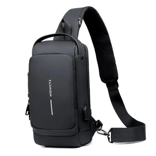 BOLSO IMPERMEABLE ANTIROBO CON PUERTO PARA CARGA